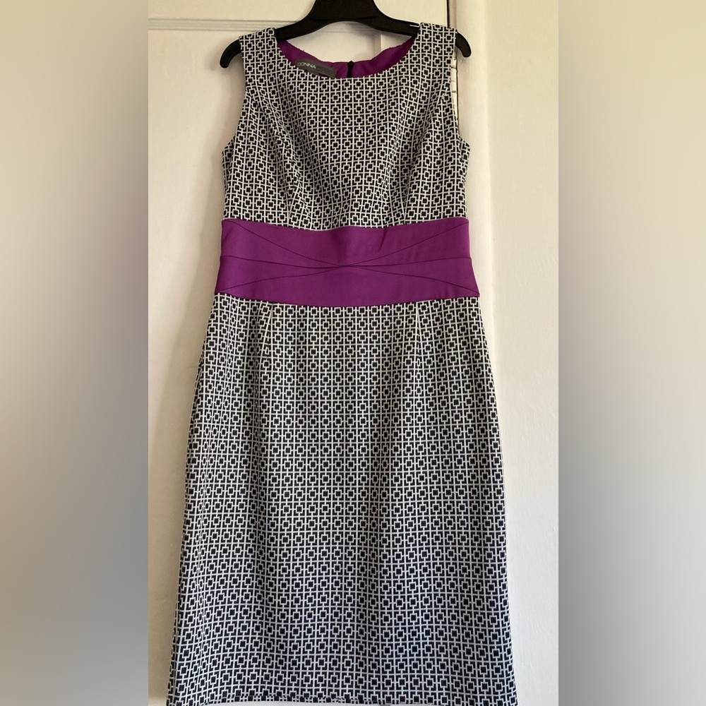 Donna Ricco Black and White Strapless Sheath Dress